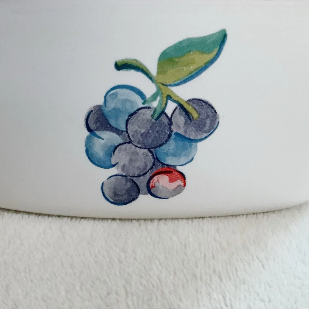 CorningWare Fruit Basket Grapes 1.5 Qt Square Casserole Dish Vintage 1970s
